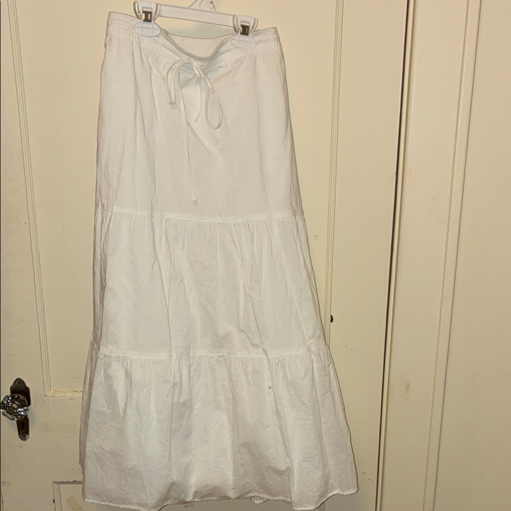 Cotton tiered maxi skirt